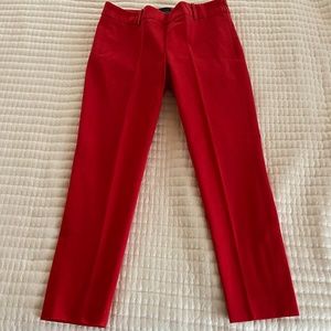 Red skinny stretch pants